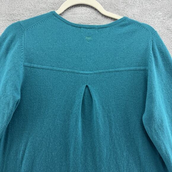 Tyler Boe Sweater Womens S Teal Cashmere Tunic Pullover V-Neck Front Pockets - Picture 4 of 11